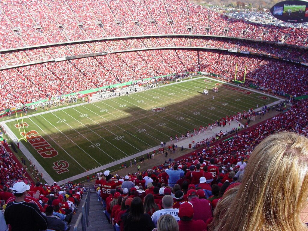 Arrowhead Stadium is home of the Kansas City Chiefs.